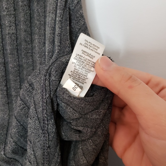 Express Mock Neck Asymmetrical Ribbed Top - Picture 10 of 11